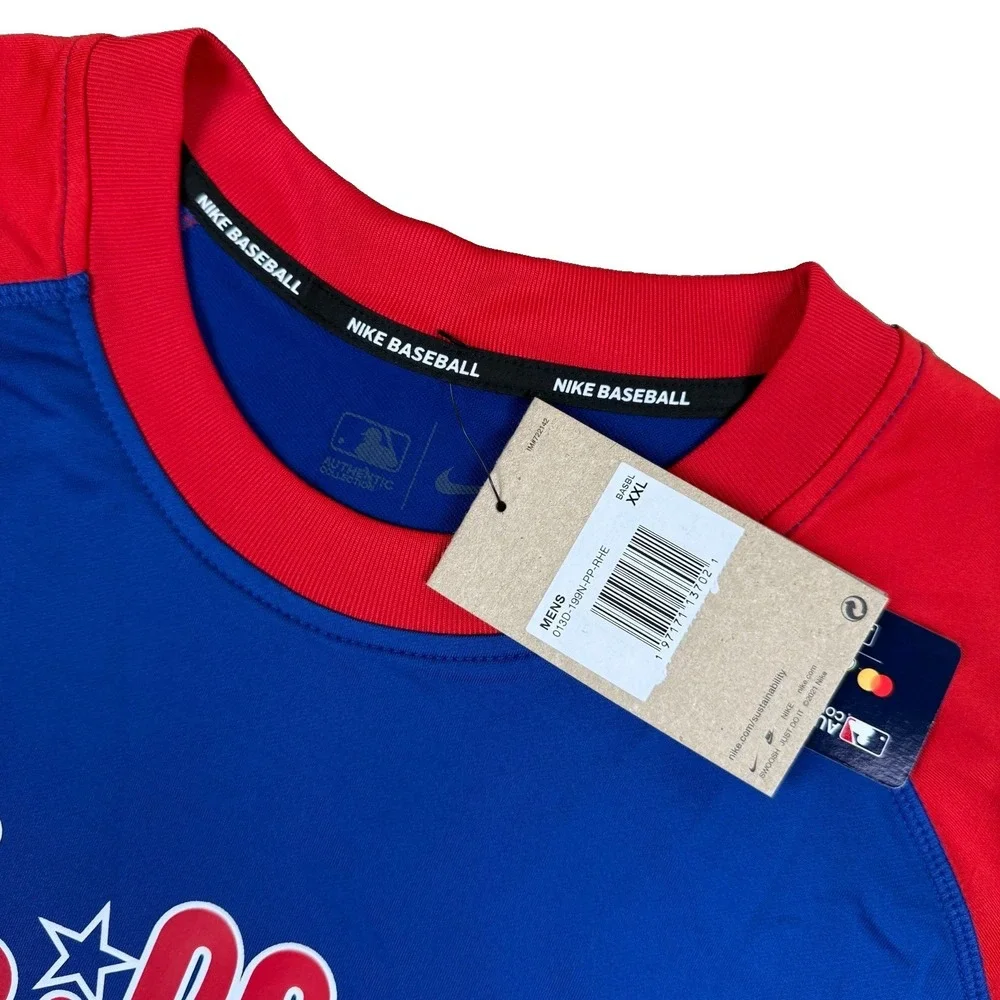 Philadelphia Phillies Nike Baseball Authentic Collection Shirt XXL Dri Fit L/S